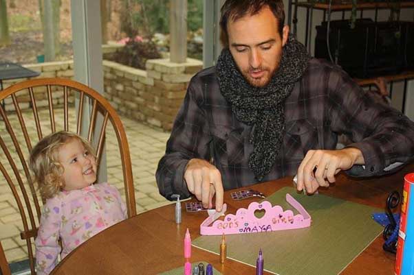 Brian and Maya with a tiara