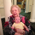 Isaac with his great-grandmother, Miriam Beeson. There is a 91 year difference between them!  Together they represent one Biblical generation. 